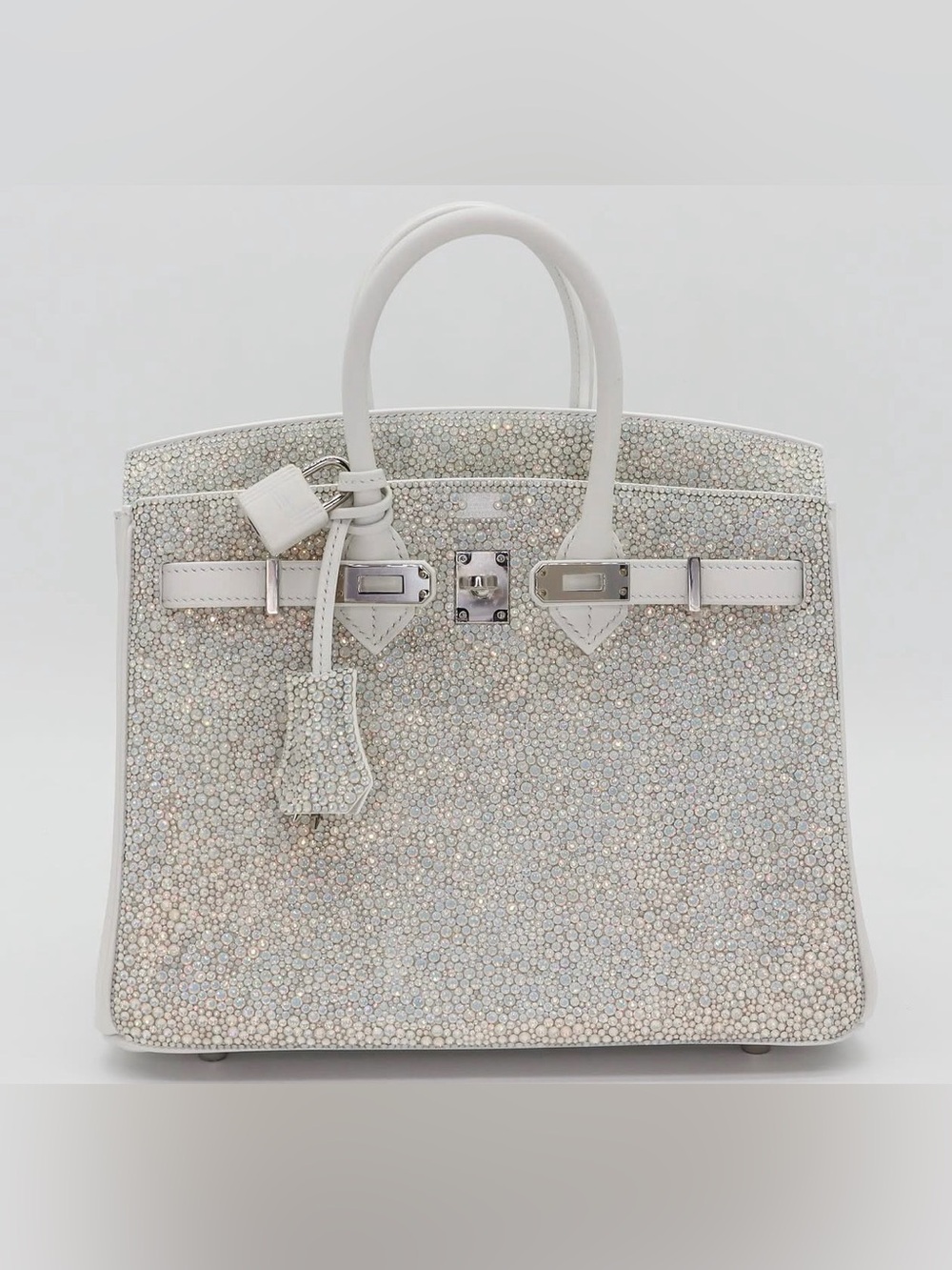 White Swarovski Crystal-Embellished Bag bling bridal PHW 35